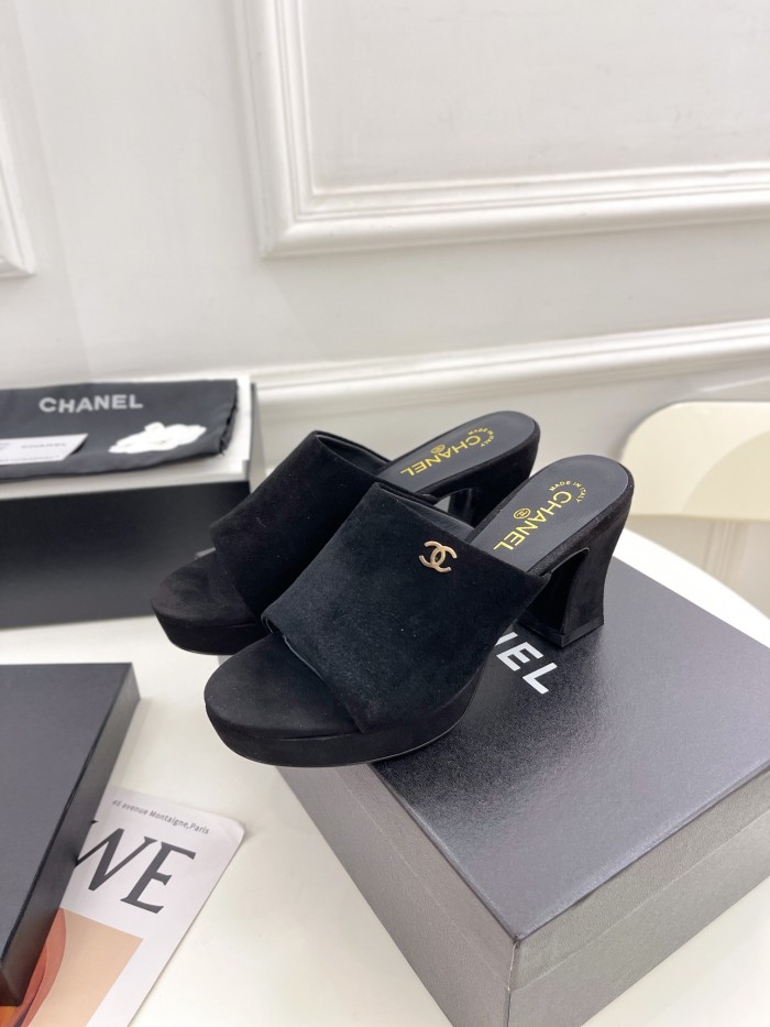 Chanel Womens Shoes Sandals Slippers Luxury Brand Design with Original Box Women Slippers 7cm Heel