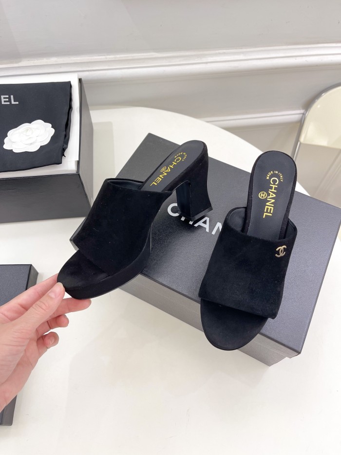 Chanel Womens Shoes Sandals Slippers Luxury Brand Design with Original Box Women Slippers 7cm Heel