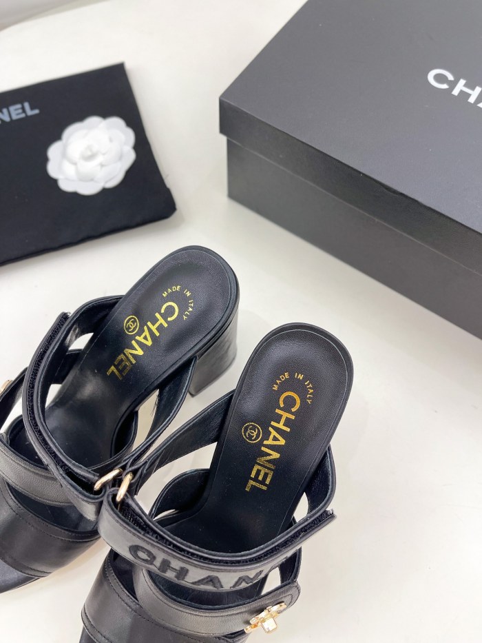 Chanel Womens Shoes Sandals Slippers Luxury Brand Design with Original Box Women Sandals 8cm Heel