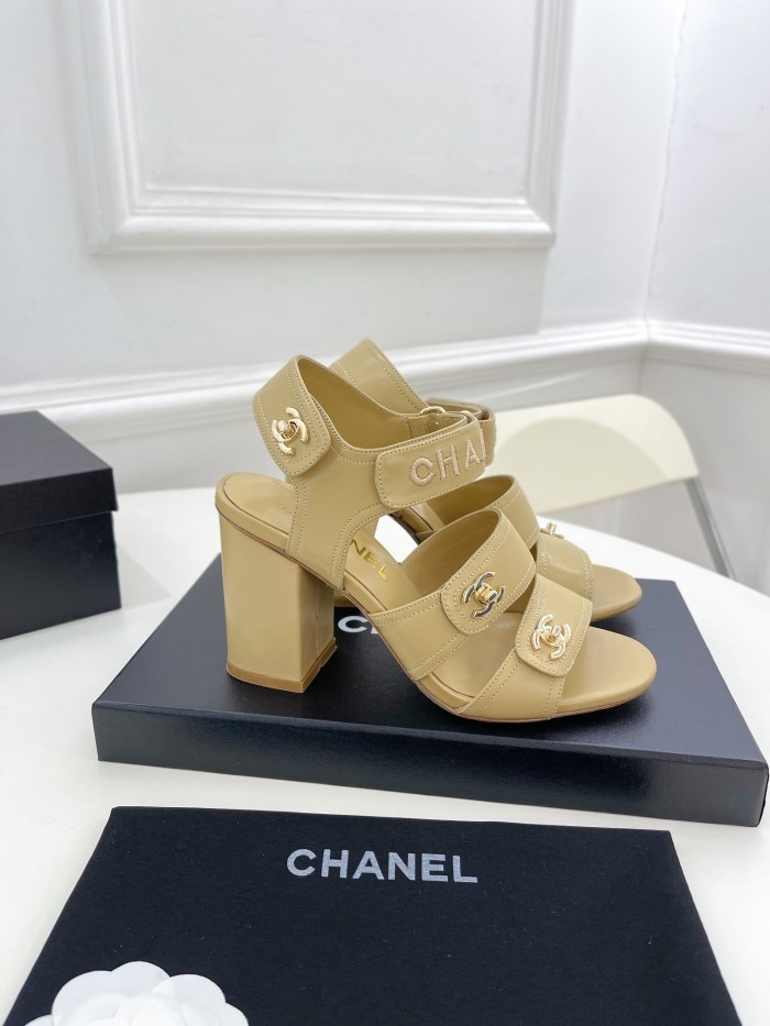 Chanel Womens Shoes Sandals Slippers Luxury Brand Design with Original Box Women Sandals 8cm Heel