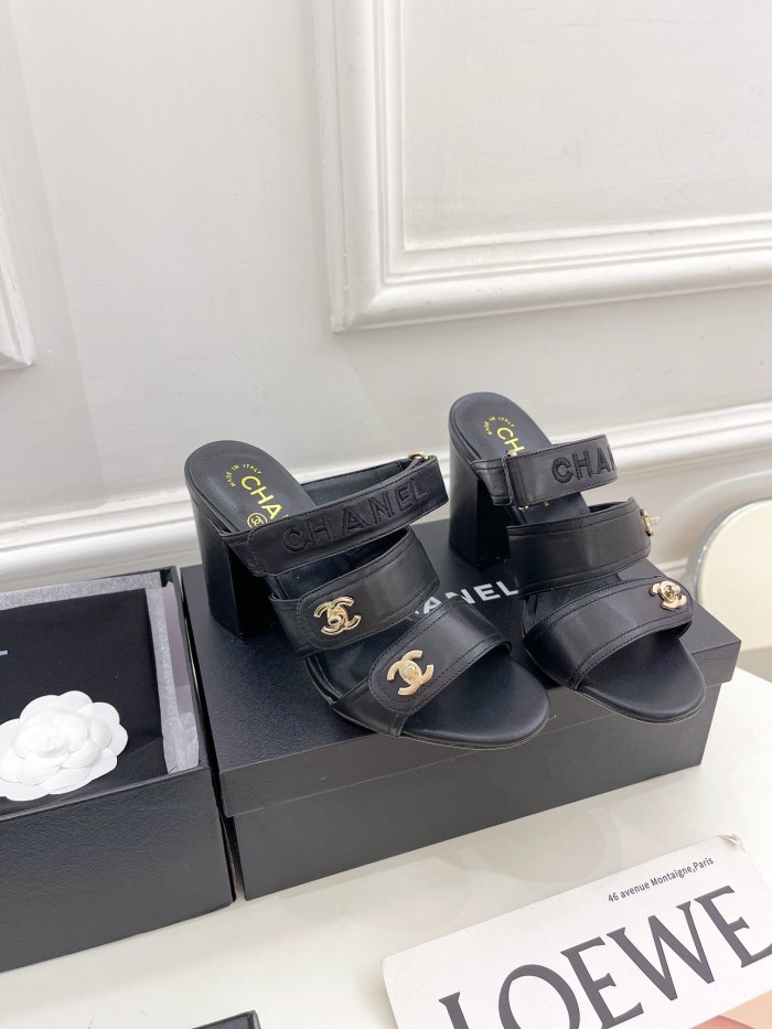 Chanel Womens Shoes Sandals Slippers Luxury Brand Design with Original Box Women Sandals 8cm Heel