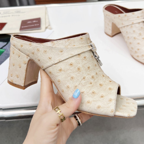 Loro Piana Womens Shoes Sandals Slippers Casual Design Luxury Brand Fashion Shoes for Women with Original Box 6cm Heel