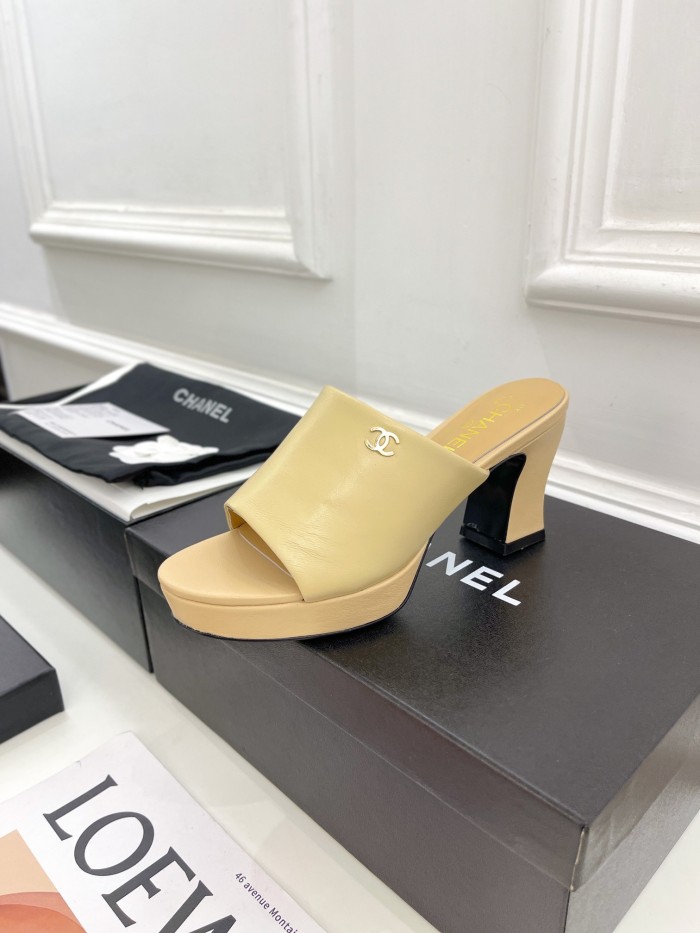 Chanel Womens Shoes Sandals Slippers Luxury Brand Design with Original Box Women Slippers 7cm Heel
