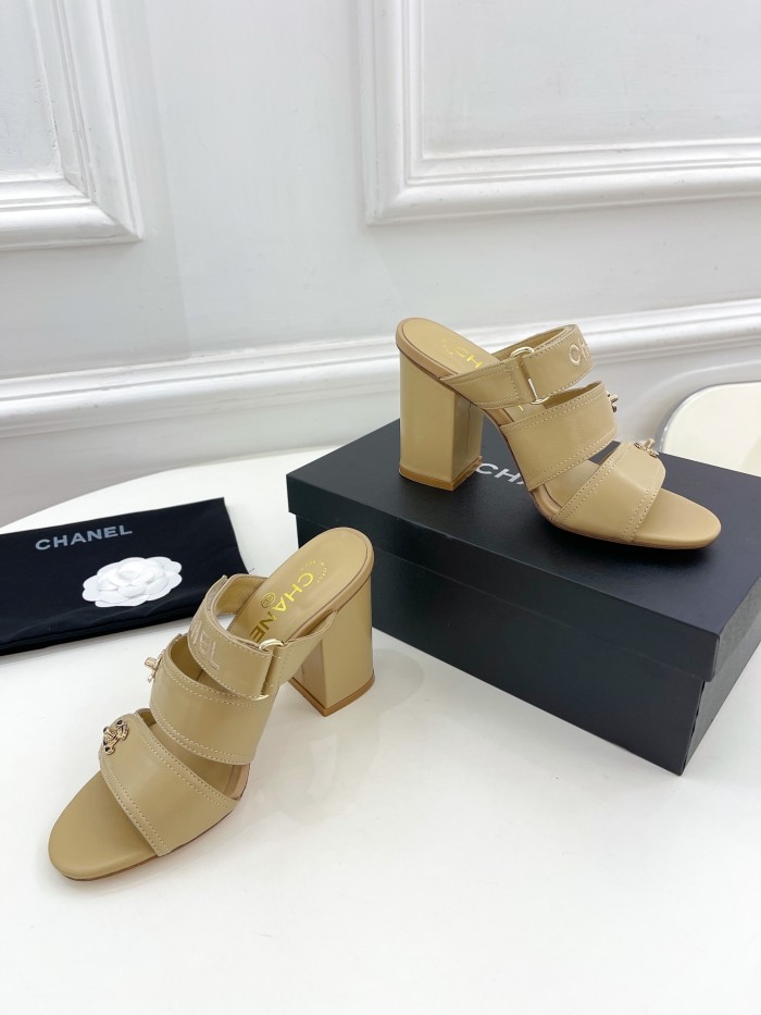 Chanel Womens Shoes Sandals Slippers Luxury Brand Design with Original Box Women Sandals 8cm Heel