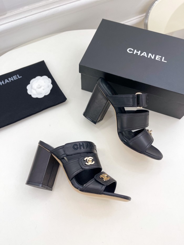 Chanel Womens Shoes Sandals Slippers Luxury Brand Design with Original Box Women Sandals 8cm Heel