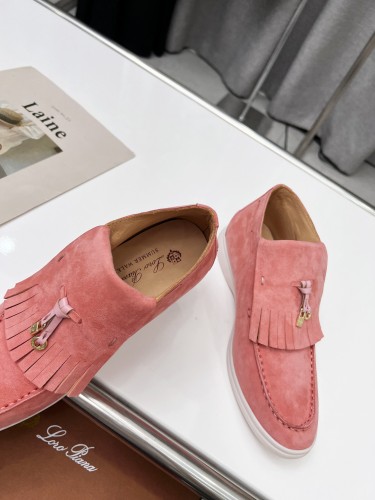 Loro Piana Womens Shoes Loafers Casual Design Luxury Brand Fashion Shoes for Women with Original Box