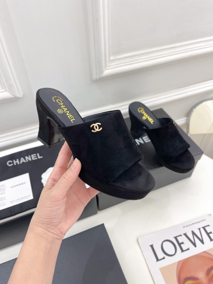 Chanel Womens Shoes Sandals Slippers Luxury Brand Design with Original Box Women Slippers 7cm Heel