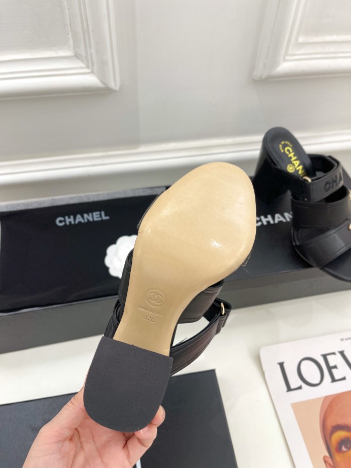 Chanel Womens Shoes Sandals Slippers Luxury Brand Design with Original Box Women Sandals 8cm Heel