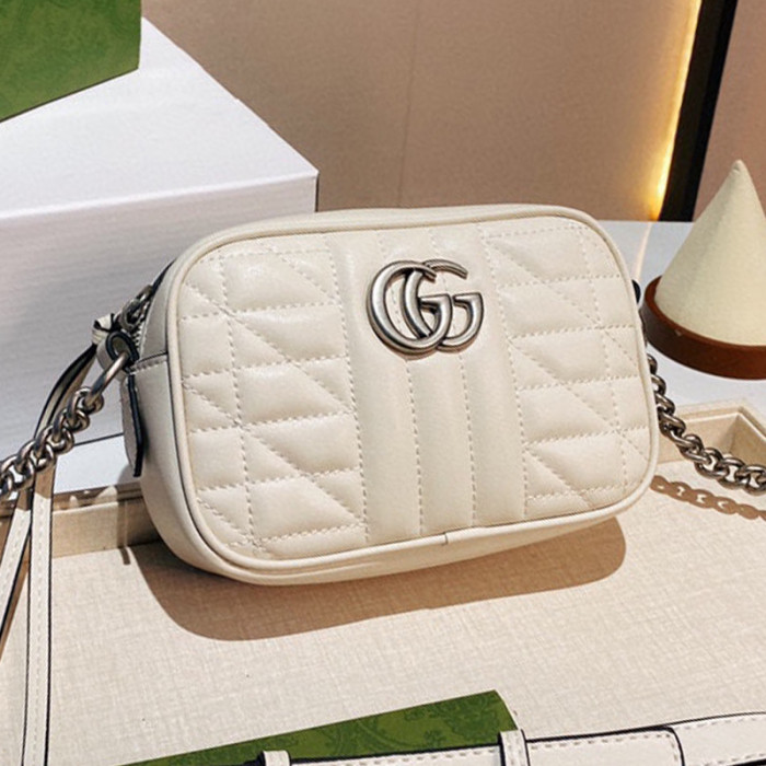Gucci Womens Bags GG Marmont matelassé mini bag Gucci shoulder bag Luxury Brand with Original Box 634936 UM8BN 9022