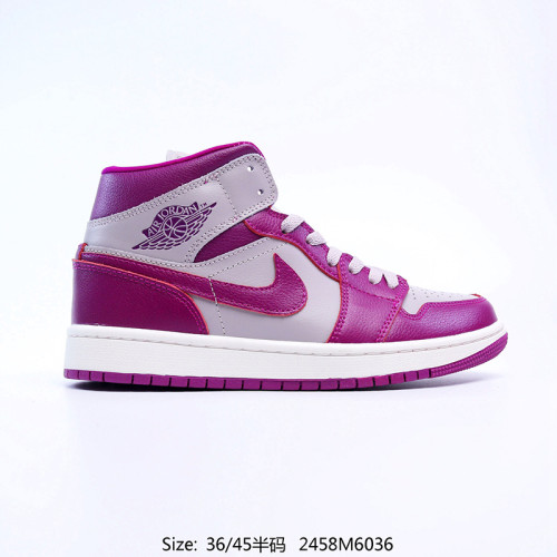 Air Jordan AJ1 Mid Mens Womens Shoes Sneakers with Original Box BQ6472-501 2458M6036