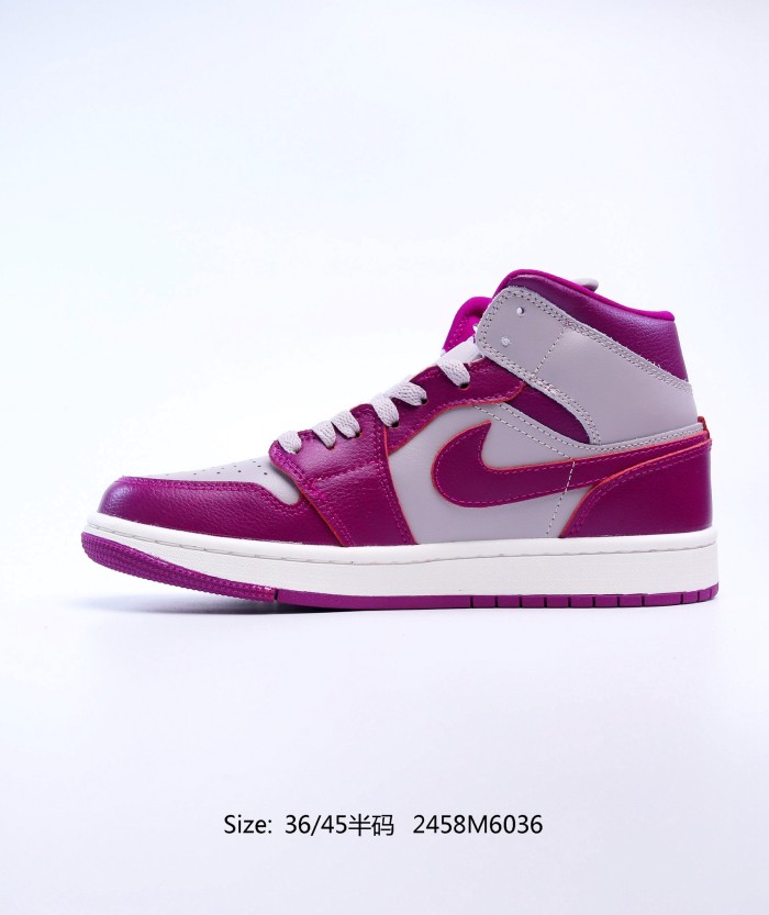 Air Jordan AJ1 Mid Mens Womens Shoes Sneakers with Original Box BQ6472-501 2458M6036