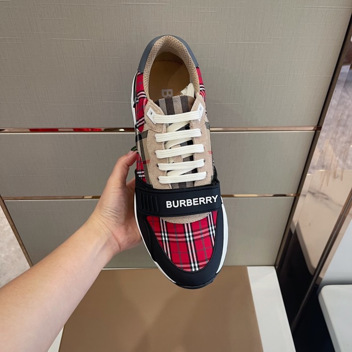 Burberry Men Shoes Fashion Sneakers Luxury Brand Vintage Cotton Sneaker with Original Box