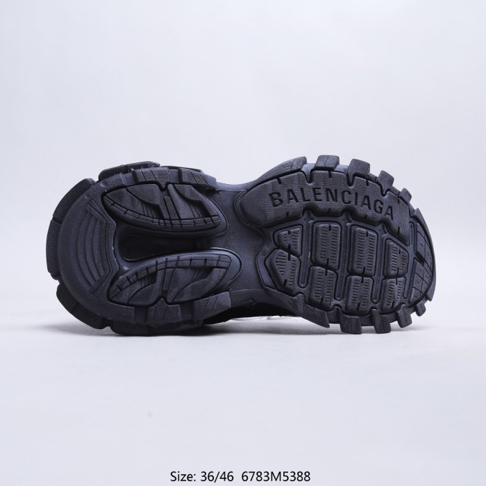 Balenciaga Mens Shoes Sneakers Luxury Brand Track.3 Sneaker in black mesh and nylon with Original Box 700875W3RF11090