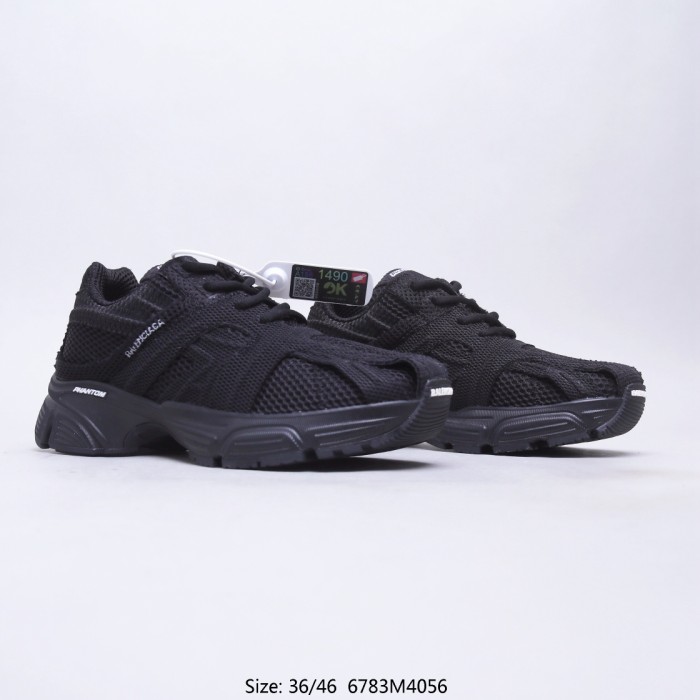 Balenciaga Mens Shoes Sneakers Luxury Brand Phantom Sneaker in black monocolor fabric and mesh with Original Box 678869W2E921000