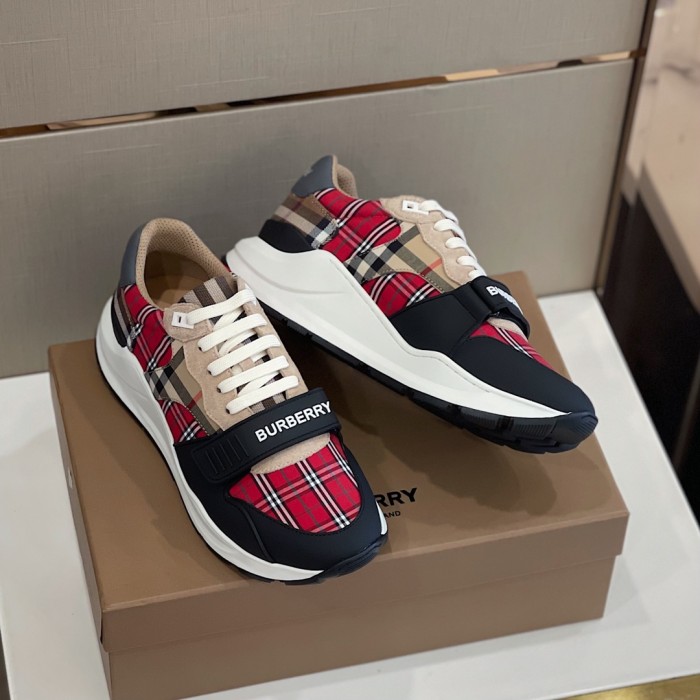 Burberry Men Shoes Fashion Sneakers Luxury Brand Vintage Cotton Sneaker with Original Box