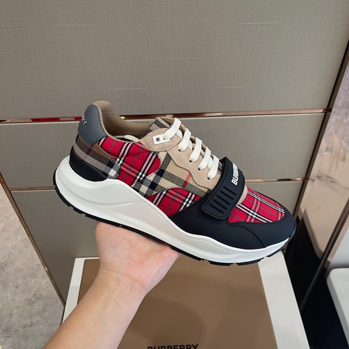 Burberry Men Shoes Fashion Sneakers Luxury Brand Vintage Cotton Sneaker with Original Box