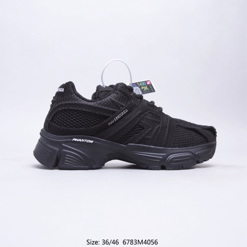 Balenciaga Womens Shoes Sneakers Luxury Brand Phantom Sneaker in black monocolor fabric and mesh with Original Box 678869W2E921000