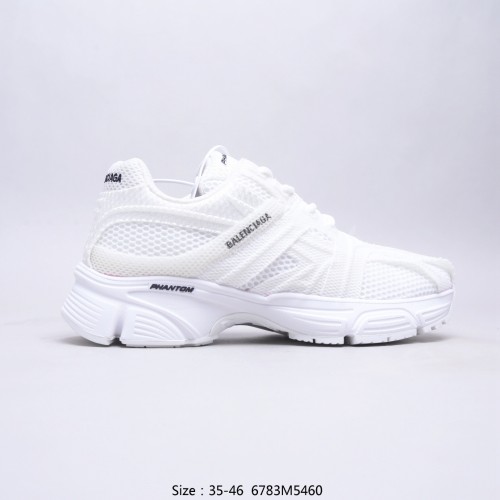 Balenciaga Womens Shoes Sneakers Luxury Brand Phantom Sneaker in white monocolor fabric and mesh with Original Box 678869W2E929000