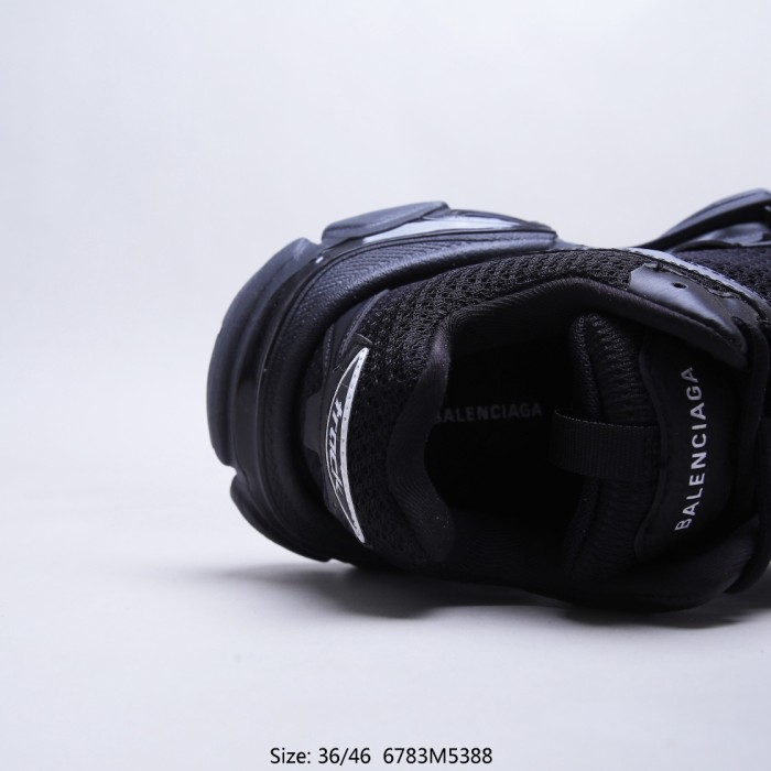 Balenciaga Mens Shoes Sneakers Luxury Brand Track.3 Sneaker in black mesh and nylon with Original Box 700875W3RF11090