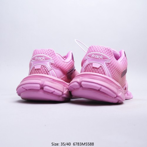 Balenciaga Womens Shoes Sneakers Luxury Brand TRACK.3 SNEAKER in pink mesh and nylon with Original Box 700875W3RF14090