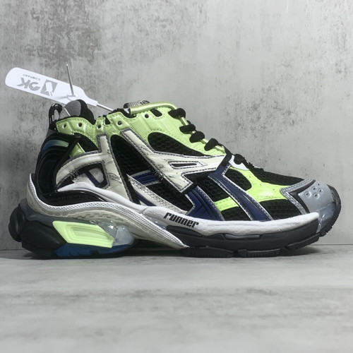Balenciaga Womens Shoes Sneakers Luxury Brand Runner Sneaker in green, blue, grey and black mesh and nylon with Original Box 677403W3RB55179