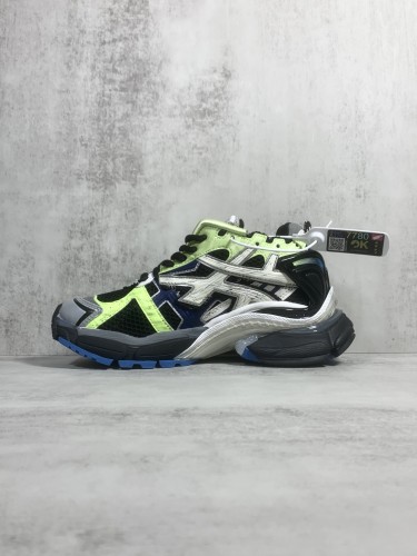 Balenciaga Womens Shoes Sneakers Luxury Brand Runner Sneaker in green, blue, grey and black mesh and nylon with Original Box 677403W3RB55179