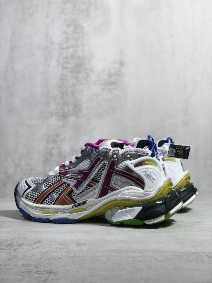 Balenciaga Mens Shoes Sneakers Luxury Brand Runner Sneaker in multicolor mesh and nylon with Original Box 677403W3RB68123