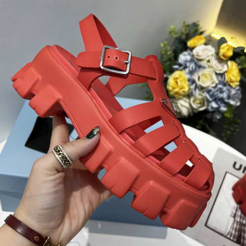 Prada Womens Shoes Sandals Luxury Brand Casual Shoes for Women Foam rubber sandals 1X853M_3LKK_F0638_F_055 with Original Box