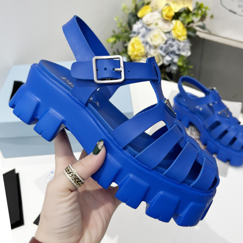 Prada Womens Shoes Sandals Luxury Brand Casual Shoes for Women Foam rubber sandals 1X853M_3LKK_F0013_F_055 with Original Box