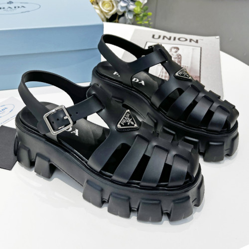 Prada Womens Shoes Sandals Luxury Brand Casual Shoes for Women Foam rubber sandals 1X853M_3LKK_F0002_F_055 with Original Box
