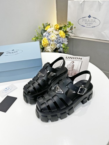 Prada Womens Shoes Sandals Luxury Brand Casual Shoes for Women Foam rubber sandals 1X853M_3LKK_F0002_F_055 with Original Box