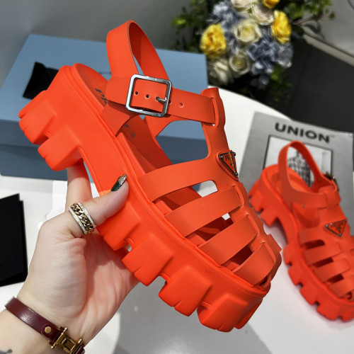 Prada Womens Shoes Sandals Luxury Brand Casual Shoes for Women Foam rubber sandals 1X853M_3LKK_F0638_F_055 with Original Box