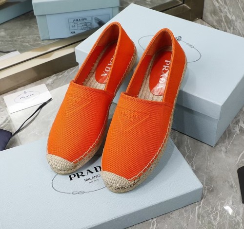 Prada Womens Shoes Casual Luxury Brand Breathable Hemp espadrilles with Original Box