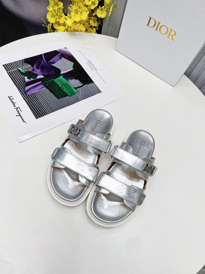 Dior Women Shoes Sandals Luxury Brand DIORACT SLIDE Lambskin with Original Box KCQ719LNY_S29X