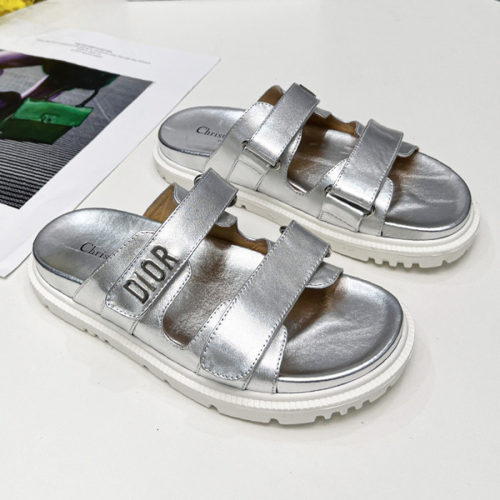 Dior Women Shoes Sandals Luxury Brand DIORACT SLIDE Lambskin with Original Box KCQ719LNY_S29X
