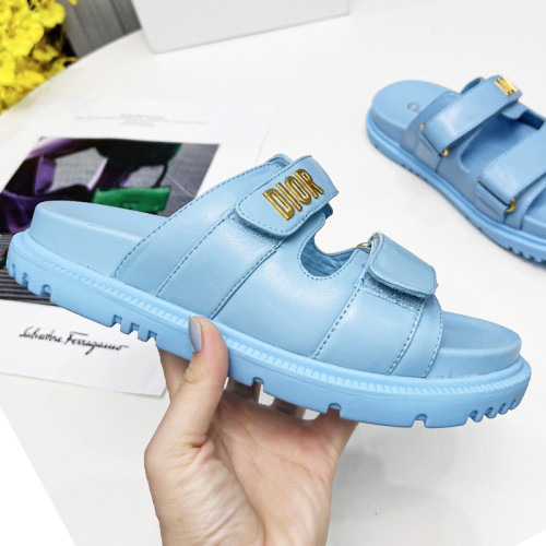 Dior Women Shoes Sandals Luxury Brand DIORACT SLIDE Lambskin with Original Box KCQ719LNY_S29X