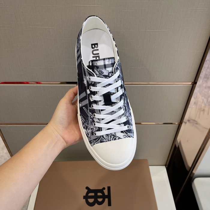 Burberry Men Shoes Fashion Luxury Brand Vintage Cotton Sneaker Casual Shoes for Men with Original Box