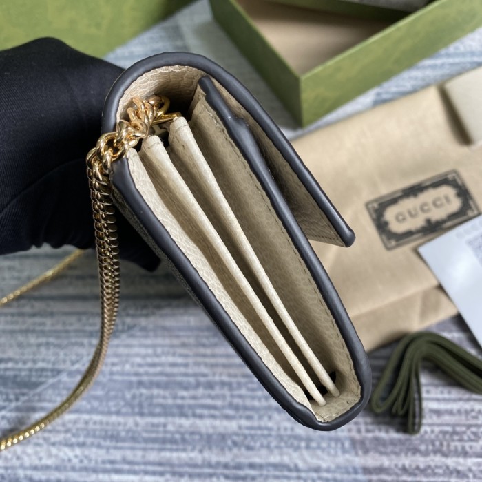 Gucci Womens Mens Bags Wallets Luxury Brand GG Marmont chain wallet with Original Box 546585 17WAG 1283