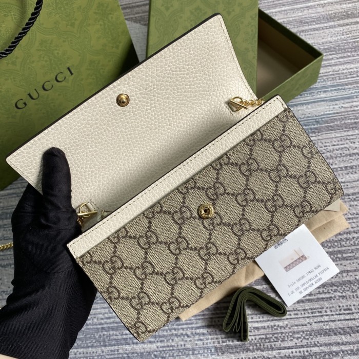 Gucci Womens Mens Bags Wallets Luxury Brand GG Marmont chain wallet with Original Box 546585 17WAG 1283