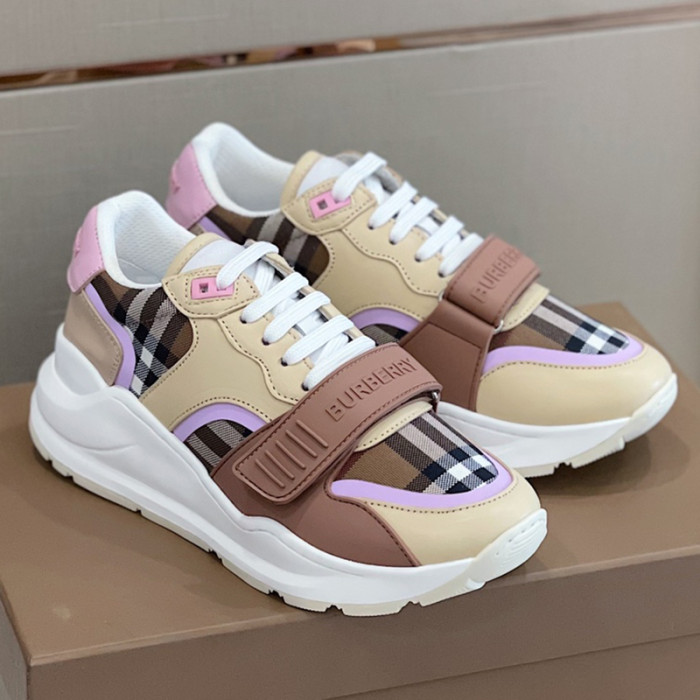 Burberry Men Shoes Fashion Sneakers Luxury Brand Vintage Cotton Sneaker with Original Box
