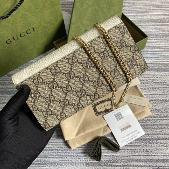 Gucci Womens Mens Bags Wallets Luxury Brand GG Marmont chain wallet with Original Box 546585 17WAG 1283