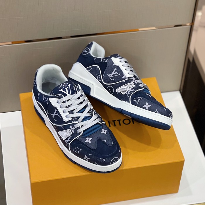 Louis Vuitton Men Shoes Fashion Sneakers Design Luxury Brand LV TRAINER SNEAKER with Original Box 1A9ZC2