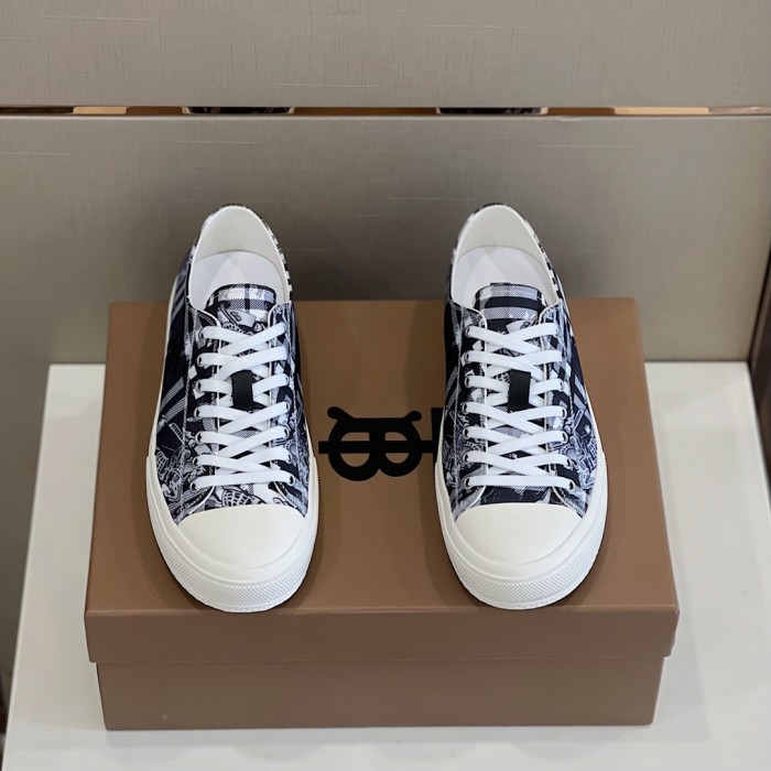 Burberry Men Shoes Fashion Luxury Brand Vintage Cotton Sneaker Casual Shoes for Men with Original Box