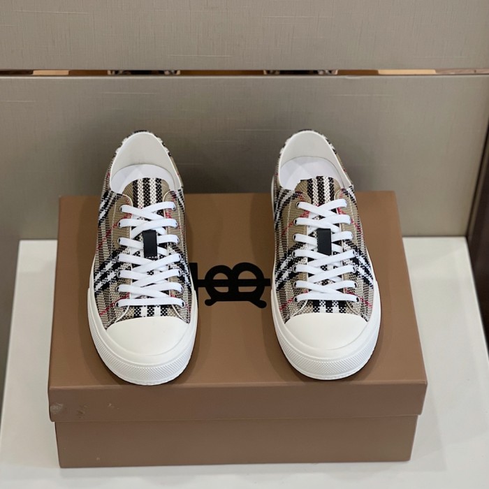 Burberry Men Shoes Fashion Luxury Brand Vintage Cotton Sneaker Casual Shoes for Men with Original Box