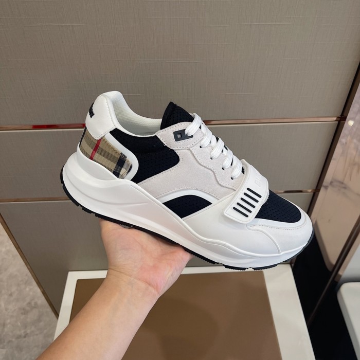 Burberry Men Shoes Fashion Sneakers Luxury Brand Vintage Cotton Sneaker with Original Box