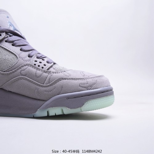 Kaws x Air Jordan 4 Retro Cool Grey Men Womens Shoes Sneakers with Original Box 1148M4242