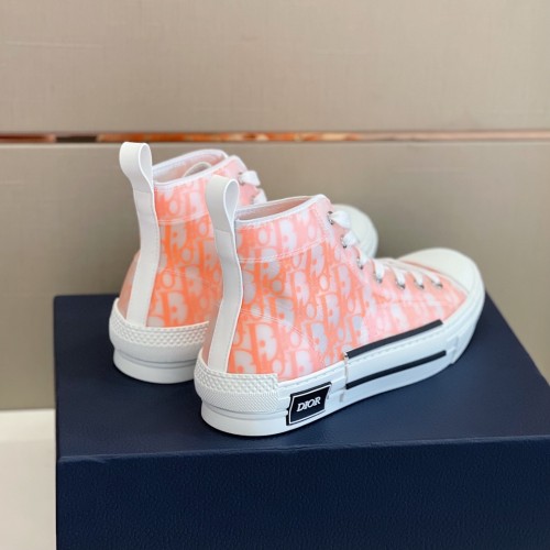 Dior Mens Shoes Sneakers Casual Luxury Brand B23 HIGH-TOP SNEAKER Dior Oblique Canvas with Original Box 3SH118ZMK_H761