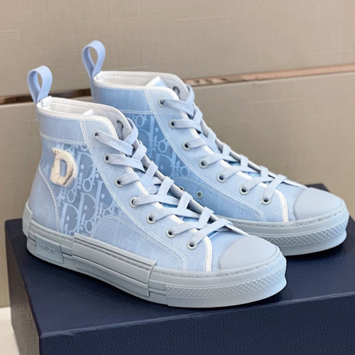 Dior Mens Shoes Sneakers Casual Luxury Brand B23 HIGH-TOP SNEAKER Dior Oblique Canvas with Original Box 3SH118ZMK_H761
