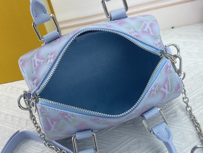 Louis Vuitton Womens Bags Luxury Brand Fashion Type Louis Vuitton SPEEDY BANDOULIÈRE 20 Vert d'eau Green Sprayed and embossed grained cowhide leather with Original Box M46268