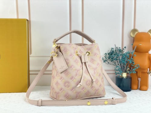 Louis Vuitton Womens Bag Handbags Luxury Brand NÉONOÉ BB M46174 Pink Sprayed and embossed grained cowhide leather